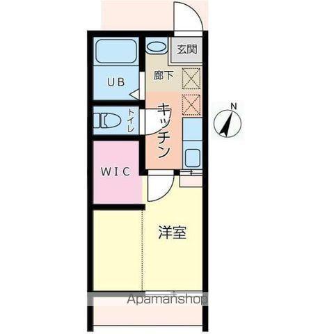ティアラ緑が丘Ⅲ(1K/1階)の間取り写真