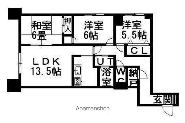 スカイコート(3LDK/3階)の間取り写真