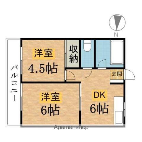 犬目コーポ(2DK/1階)の間取り写真