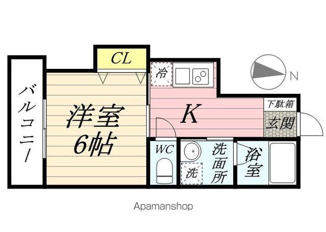 パルピアハイツ(1K/1階)の間取り写真