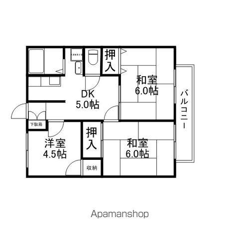 ユヌベルメゾンⅡ(3DK/2階)の間取り写真