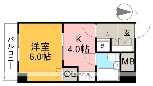 アルファはりまやばし(1K/4階)の間取り写真