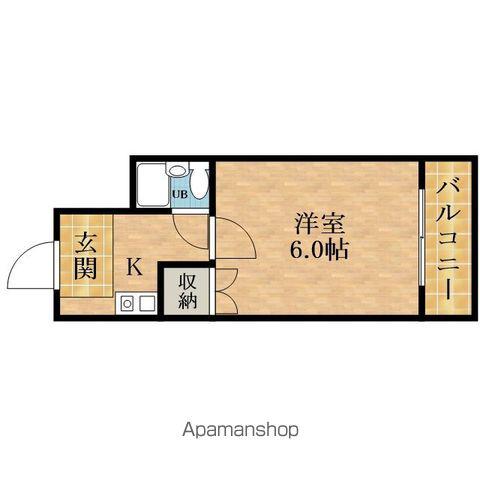 ユウパレス取石(1K/4階)の間取り写真