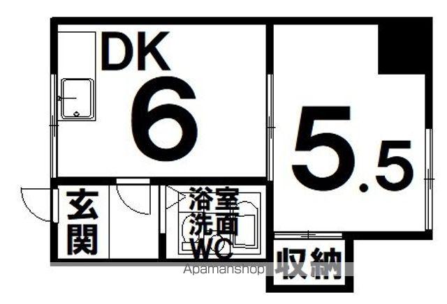 ロジェ浪花(ワンルーム/2階)の間取り写真