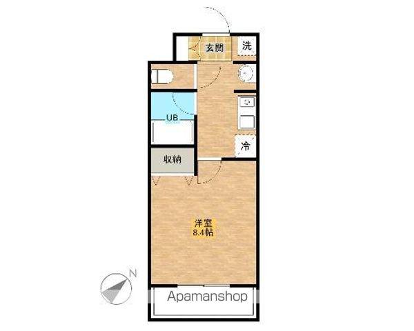 フォレストコート(1K/1階)の間取り写真