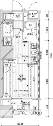 メインステージ両国(1K/13階)の間取り写真