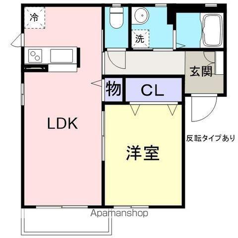 ジャルダン・ド・シエル ドゥ(1LDK/1階)の間取り写真