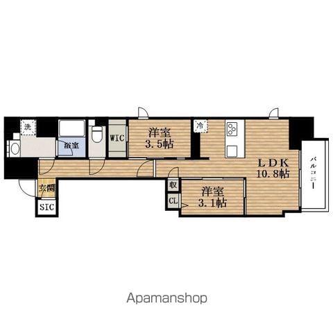 URBANEX堺筋本町(2LDK/5階)の間取り写真