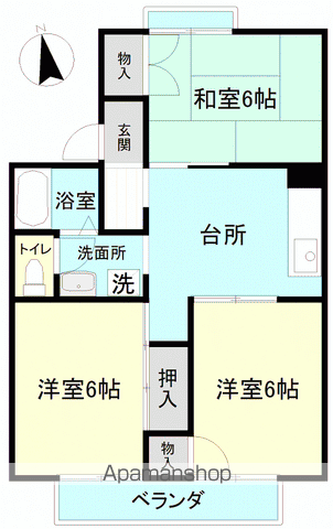 コートセジュール(3DK/2階)の間取り写真