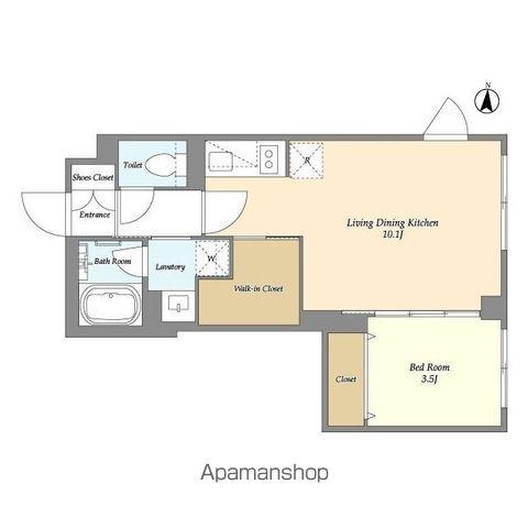 ガーデンレジデンス恵比寿(1LDK/1階)の間取り写真