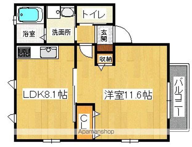 ドルフスクエアー(1LDK/1階)の間取り写真