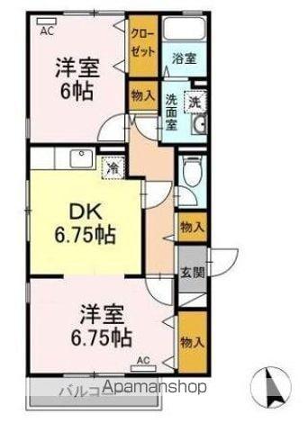 アネシス(2DK/2階)の間取り写真