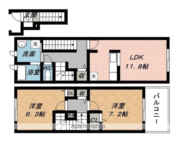 グランシエル・コウⅢ(2LDK/2階)の間取り写真