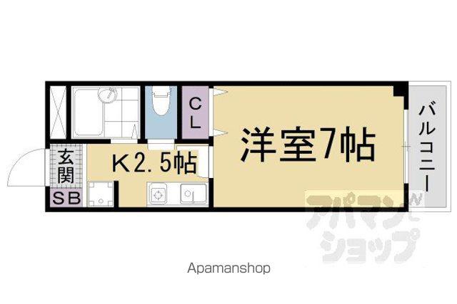 サントマンション大津(1K/2階)の間取り写真
