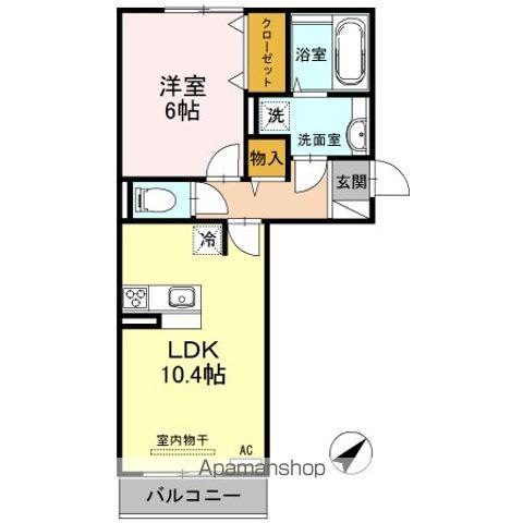 ティーガーデンレジデンス(1LDK/3階)の間取り写真