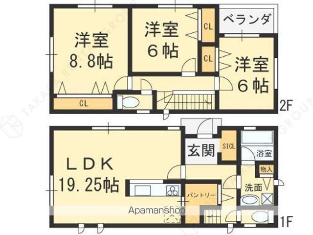 東海道本線 摂津富田駅 徒歩20分 2階建 築2年(ワンルーム)の間取り写真