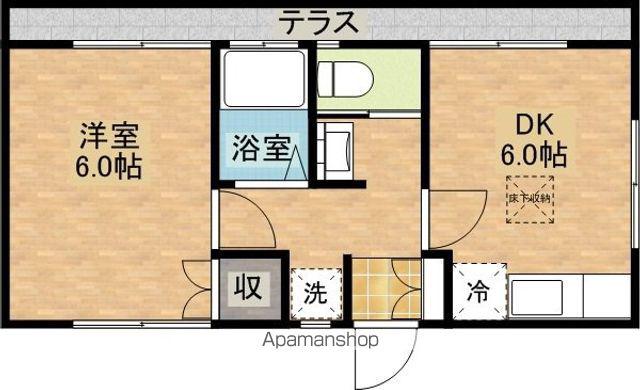 片淵丸尾ハイツD棟(1DK/1階)の間取り写真