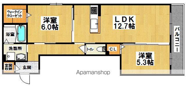 パークサイドベルメゾン中百舌鳥(2LDK/3階)の間取り写真