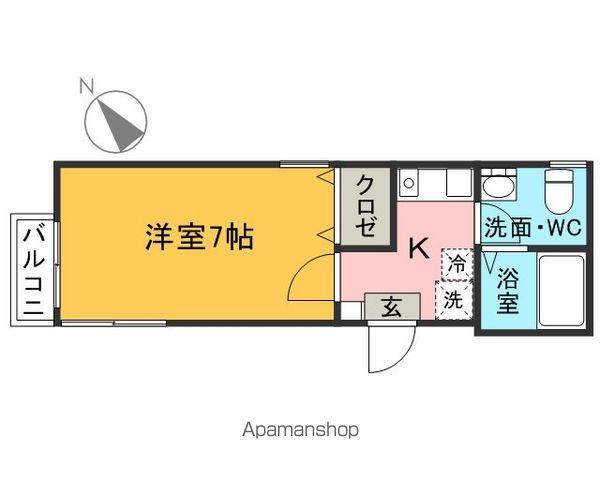 ヒルズガーデン(1K/2階)の間取り写真