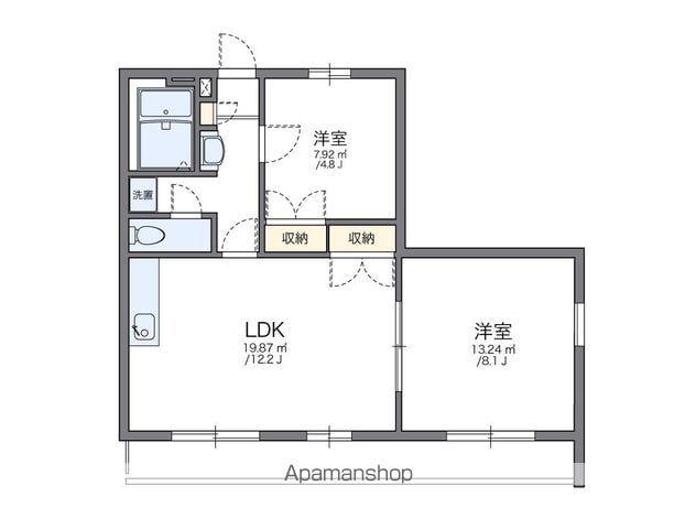 レオパレス鹿子木AREAⅡ(2LDK/2階)の間取り写真