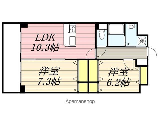 第36川崎ビル(2LDK/3階)の間取り写真