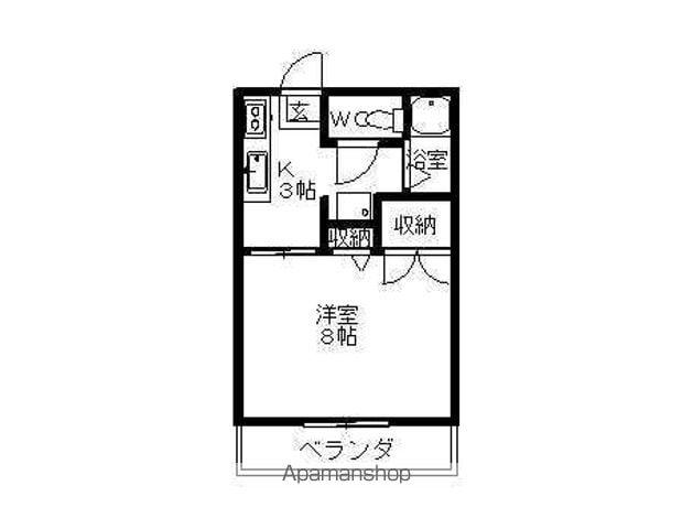 ホワイトメゾン(1K/2階)の間取り写真