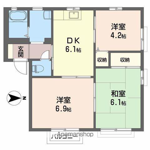 マスマスマンション(3DK/1階)の間取り写真