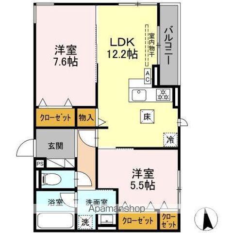 メゾンセリーブ(2LDK/1階)の間取り写真