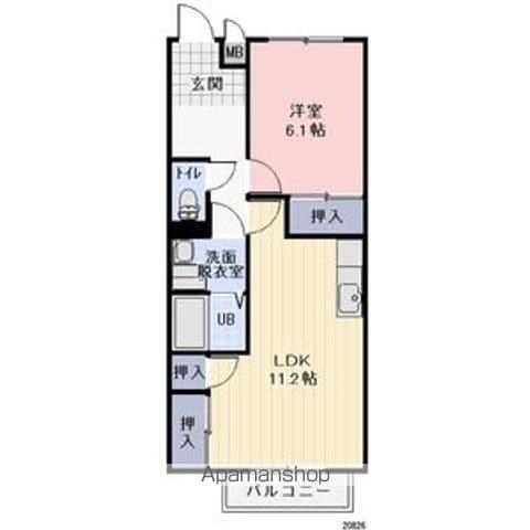 サプリング上山田A(1LDK/2階)の間取り写真