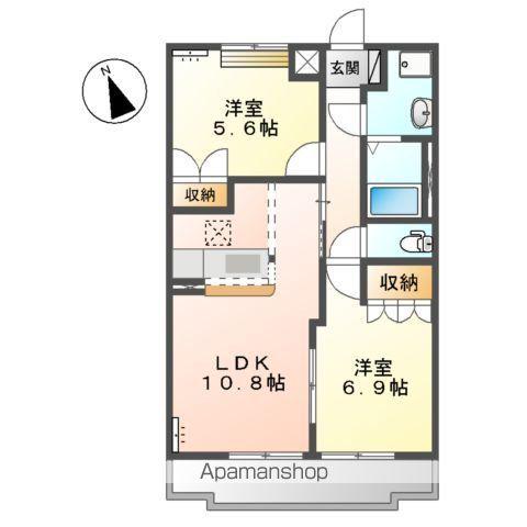 パルフェドルミナス(2LDK/1階)の間取り写真