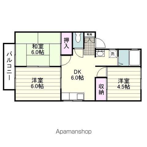 コンフォート伊敷台(3DK/2階)の間取り写真