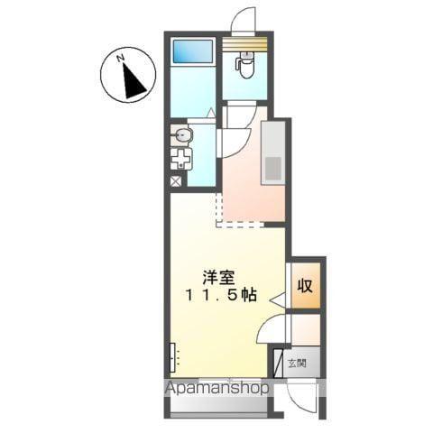 アルモかたばみ(ワンルーム/1階)の間取り写真