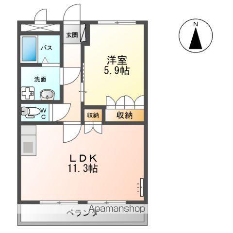 サンフィット(1LDK/2階)の間取り写真