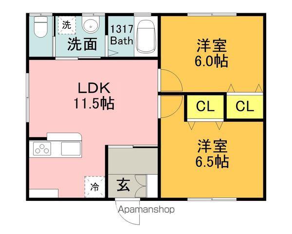 平成筑豊鉄道 上伊田駅 徒歩3分 1階建 新築(2LDK)の間取り写真