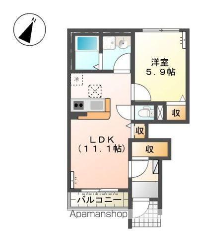 ボナールディアコートⅡ(1LDK/1階)の間取り写真