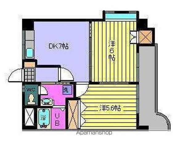サザンコートⅥ(2DK/6階)の間取り写真