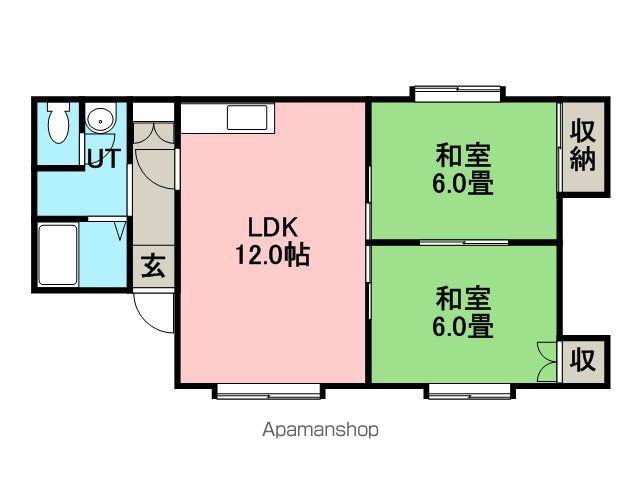 ピアコート宮の沢B(2LDK/2階)の間取り写真