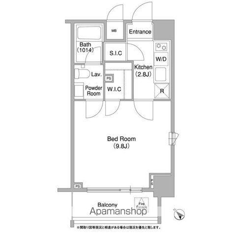 コンフォリア両国DEUX(1K/6階)の間取り写真