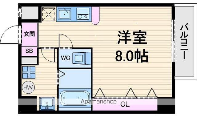 セレブコート安堂寺(ワンルーム/7階)の間取り写真