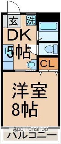 マロンセントラル(1DK/2階)の間取り写真