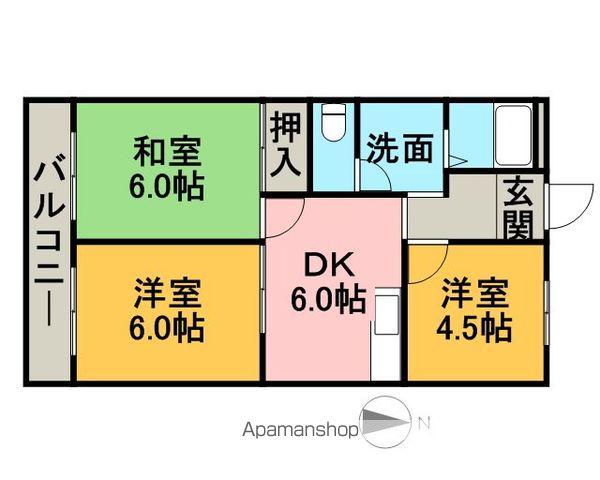 サンライズ宝(3DK/2階)の間取り写真