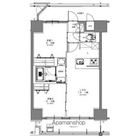 S-RESIDENCE高岳ARDENT(2LDK/4階)の間取り写真