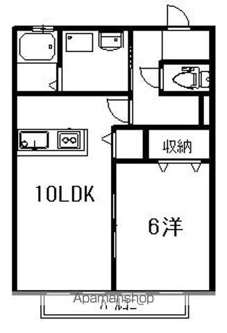 カイセイハイツA(1LDK/1階)の間取り写真