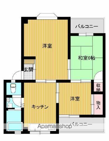 第2高尾マンション(3DK/2階)の間取り写真