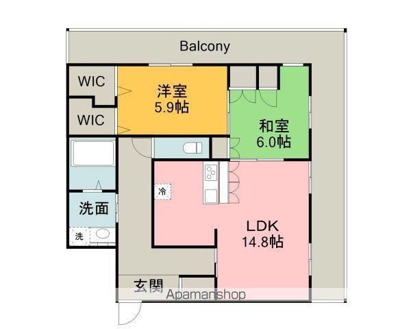 BORIKIしののめ空(2LDK/3階)の間取り写真
