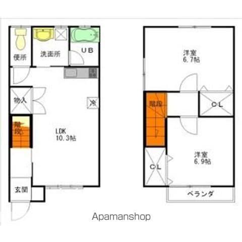 APTティエラ弥富(2LDK/2階)の間取り写真