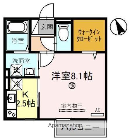 レークヴィラ(1K/2階)の間取り写真