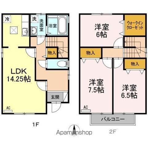 伊予鉄道郡中線 土橋駅(愛媛) 徒歩8分 2階建 築27年(3LDK)の間取り写真