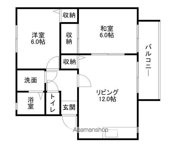 ウインディアS・K(2LDK/1階)の間取り写真