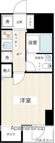 アクシルコート新大橋(1K/2階)の間取り写真